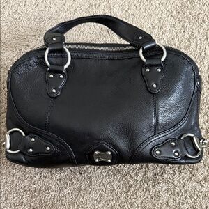 MICHAEL Michael Kors Black Satchel with Silver Hardware